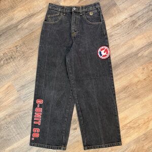 Vintage Y2K G-Unit Co Baggy Black Denim Jeans Kids 12 50 Cent Hip Hop Streetwear
